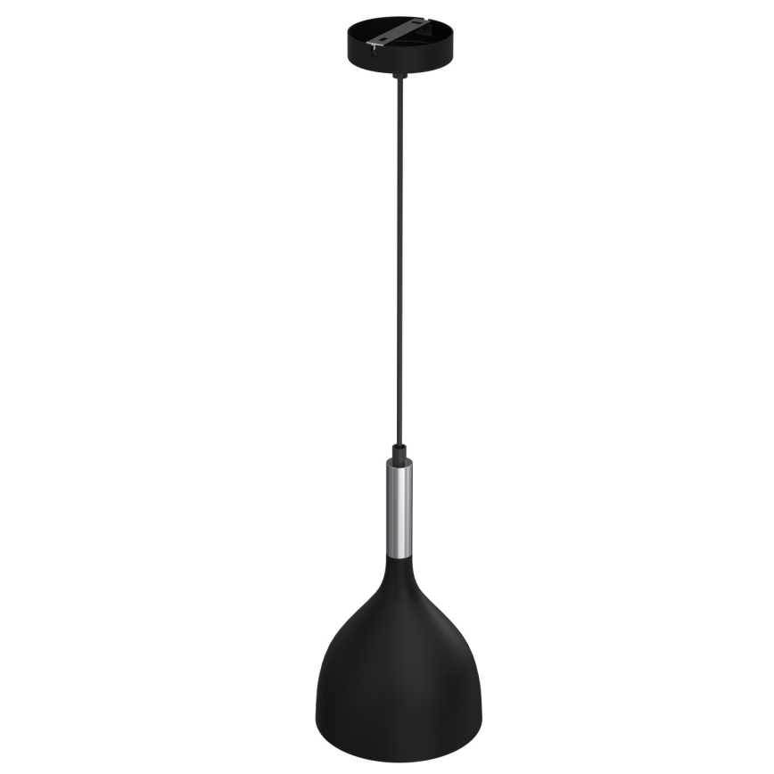 Żyrandol na lince NOAK 1xE27/15W/230V czarny/chrom błyszczący
