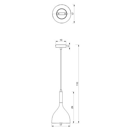 Żyrandol na lince NOAK 1xE27/15W/230V czarny/chrom błyszczący