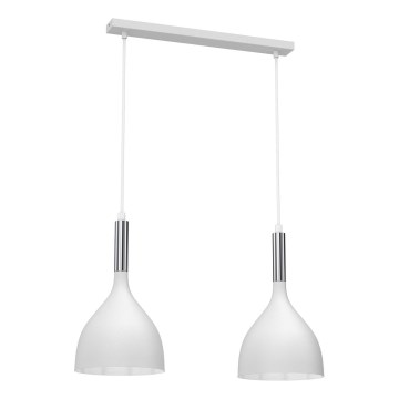 Żyrandol na lince NOAK 2xE27/15W/230V biały/chrom błyszczący