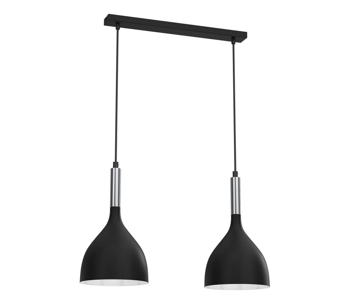 Żyrandol na lince NOAK 2xE27/15W/230V czarny/chrom
