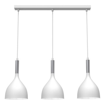 Żyrandol na lince NOAK 3xE27/15W/230V biały/chrom błyszczący