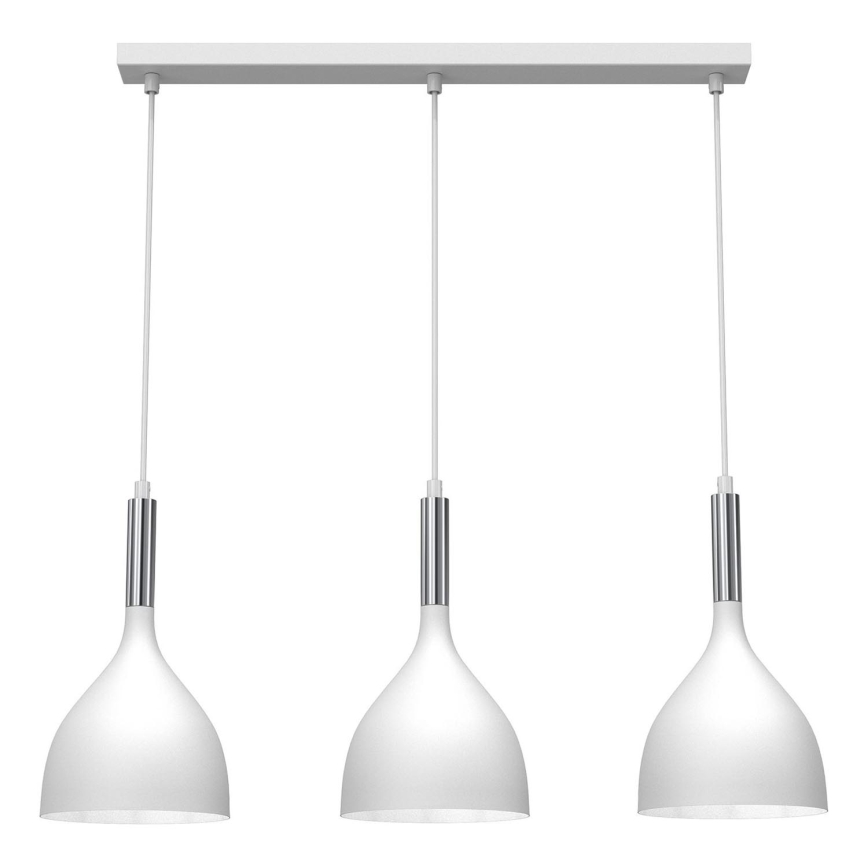 Żyrandol na lince NOAK 3xE27/15W/230V biały/chrom błyszczący