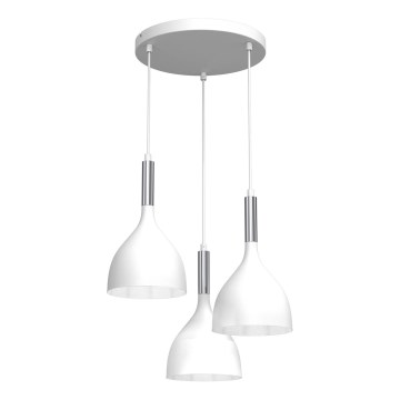 Żyrandol na lince NOAK 3xE27/15W/230V biały/chrom błyszczący