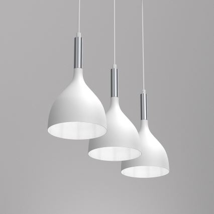 Żyrandol na lince NOAK 3xE27/15W/230V biały/chrom błyszczący