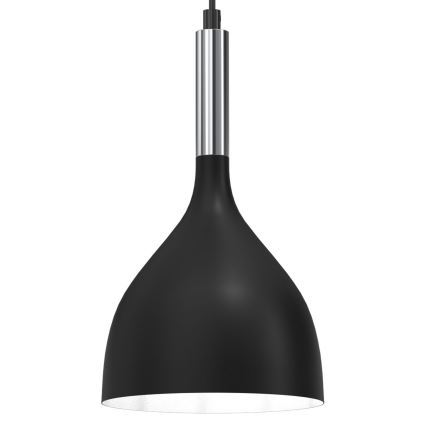 Żyrandol na lince NOAK 3xE27/15W/230V czarny/chrom błyszczący