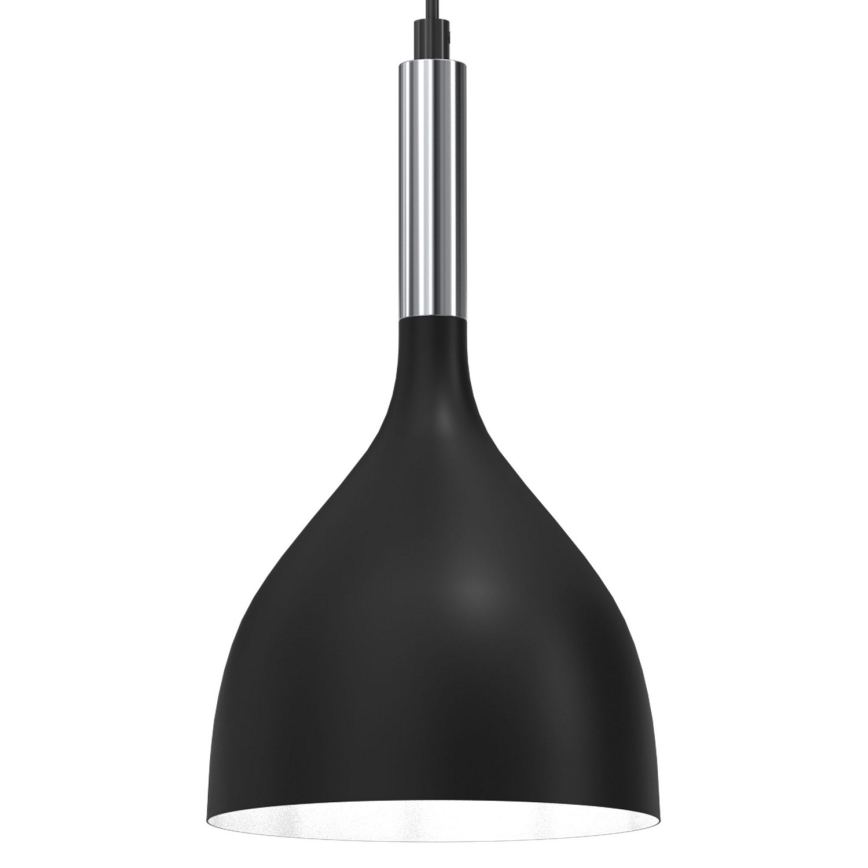 Żyrandol na lince NOAK 3xE27/15W/230V czarny/chrom błyszczący