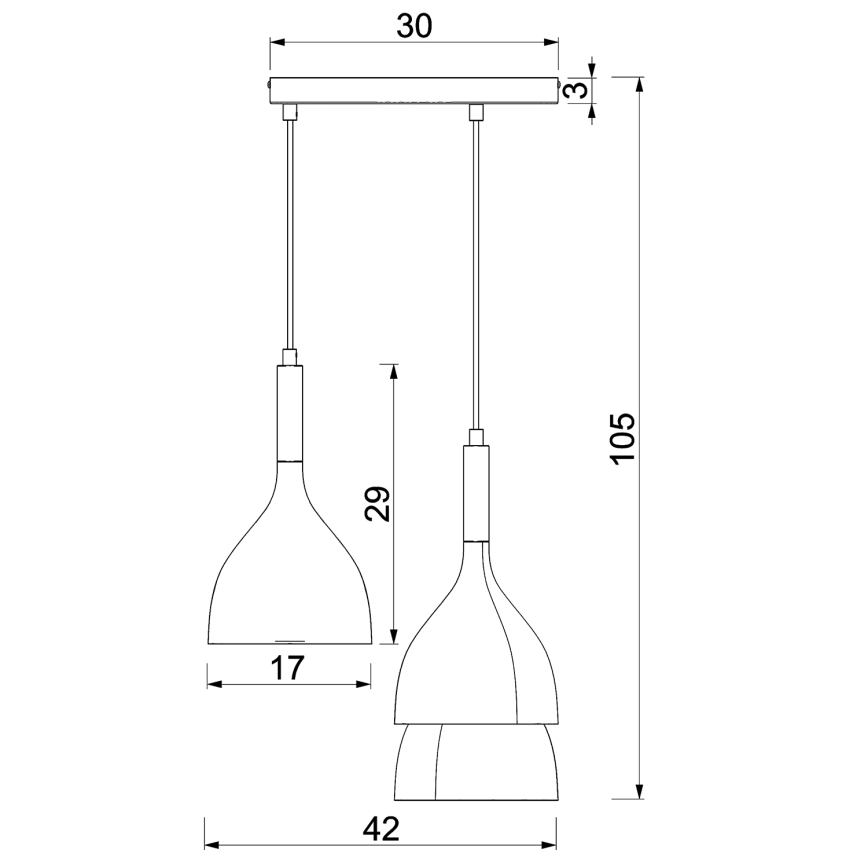 Żyrandol na lince NOAK 3xE27/15W/230V mosiądz/złoty