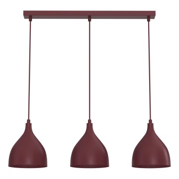 Żyrandol na lince NOAK CLASSIC 3xE27/15W/230V bordowy