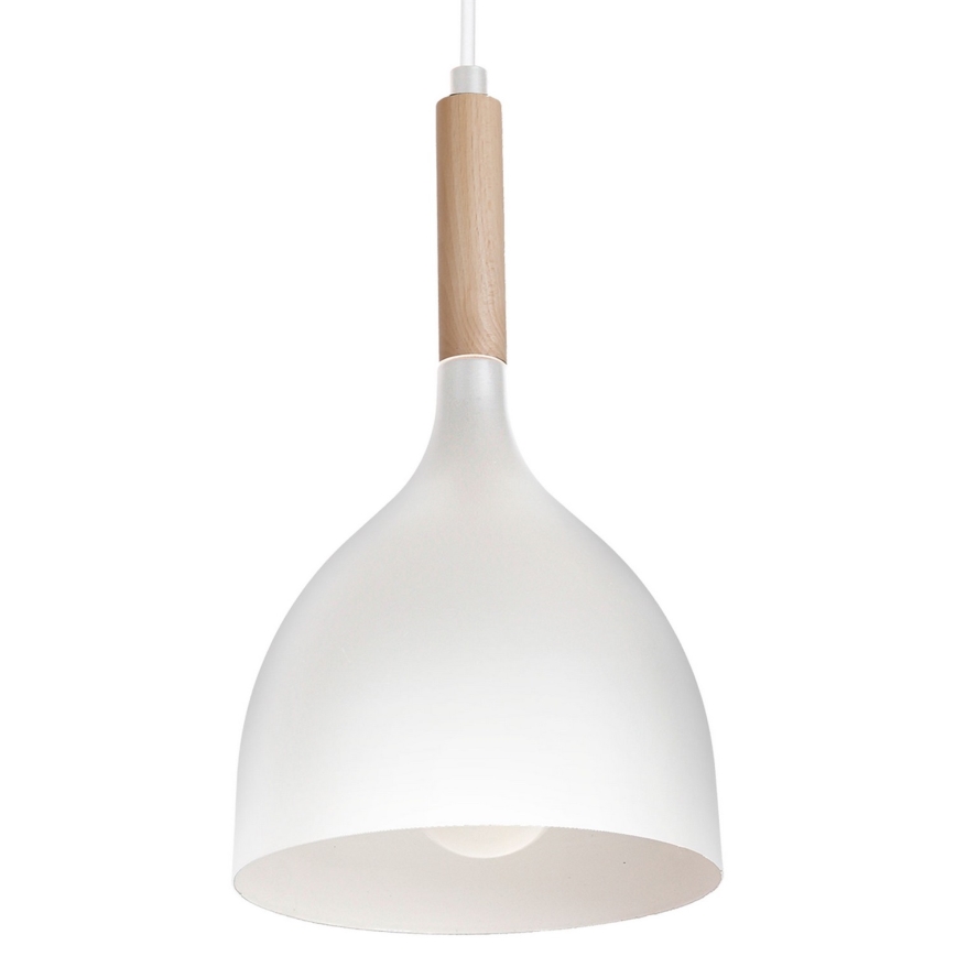 Żyrandol na lince NOAK WOOD 1xE27/15W/230V biały/buk