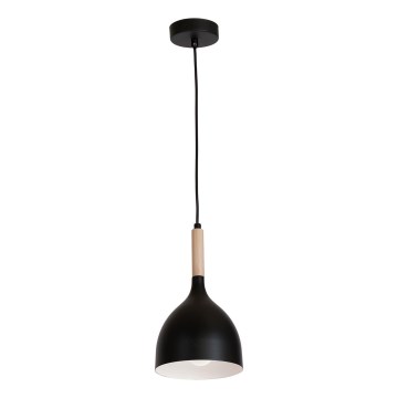 Żyrandol na lince NOAK WOOD 1xE27/15W/230V czarny/buk