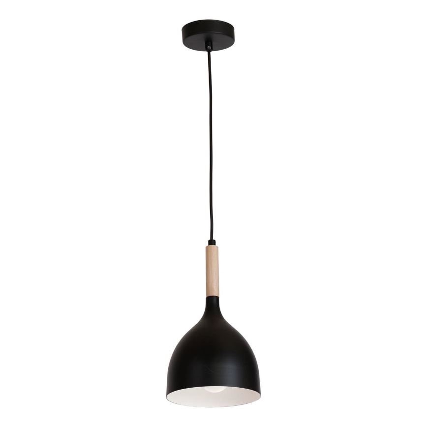 Żyrandol na lince NOAK WOOD 1xE27/15W/230V czarny/buk