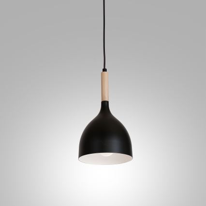 Żyrandol na lince NOAK WOOD 1xE27/15W/230V czarny/buk