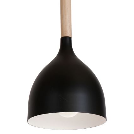 Żyrandol na lince NOAK WOOD 1xE27/15W/230V czarny/buk