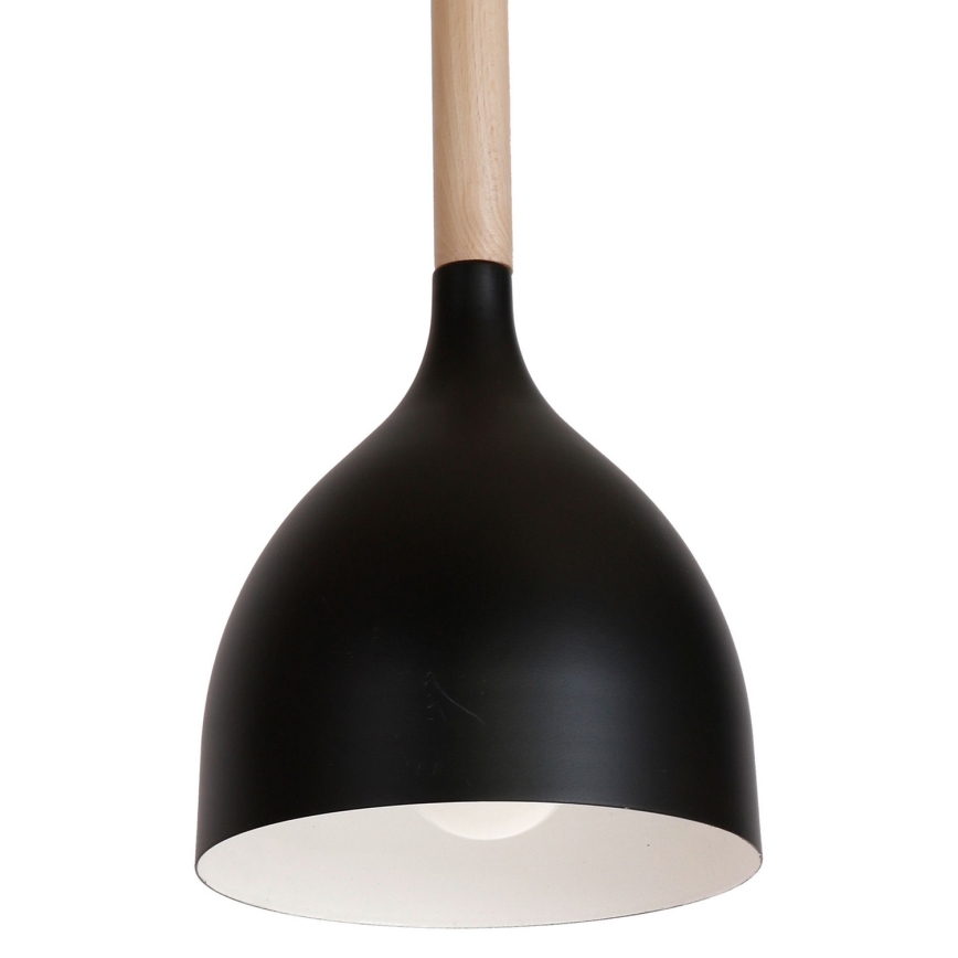 Żyrandol na lince NOAK WOOD 1xE27/15W/230V czarny/buk