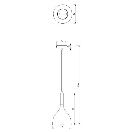 Żyrandol na lince NOAK WOOD 1xE27/15W/230V czarny/buk