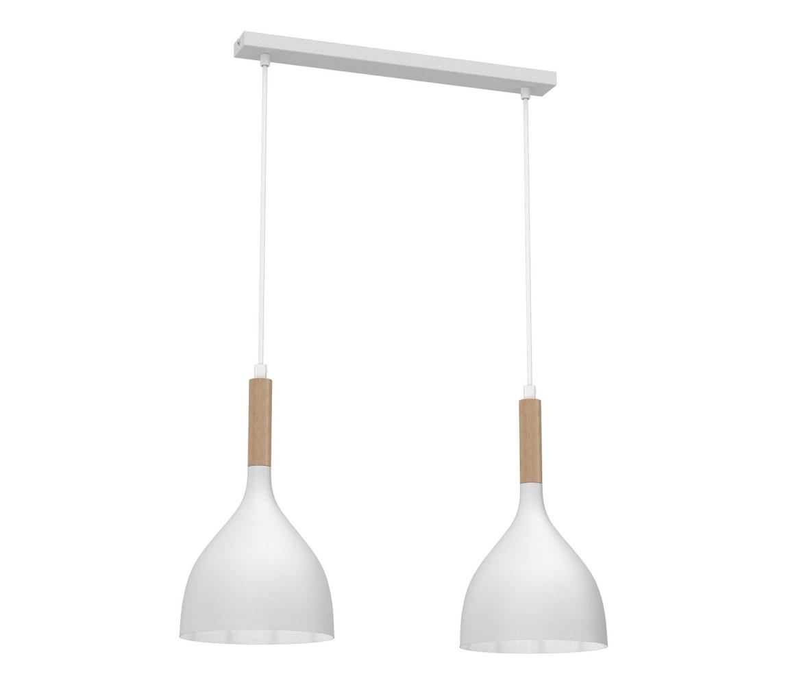 Żyrandol na lince NOAK WOOD 2xE27/15W/230V biały/buk