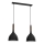 Żyrandol na lince NOAK WOOD 2xE27/15W/230V czarny/buk