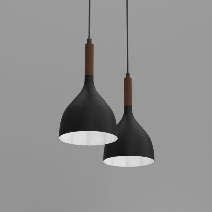 Żyrandol na lince NOAK WOOD 2xE27/15W/230V czarny/buk