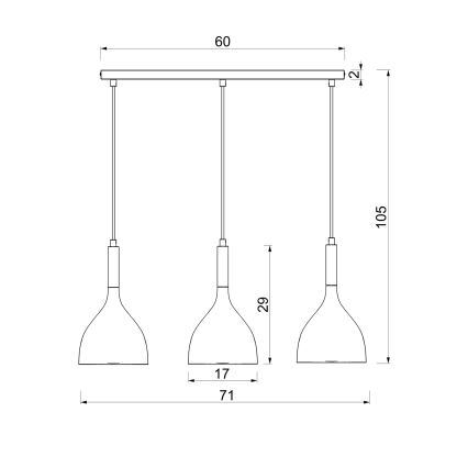 Żyrandol na lince NOAK WOOD 3xE27/15W/230V biały/buk