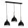 Żyrandol na lince NOAK WOOD 3xE27/15W/230V czarny/buk