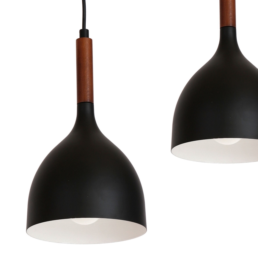 Żyrandol na lince NOAK WOOD 3xE27/15W/230V czarny/buk