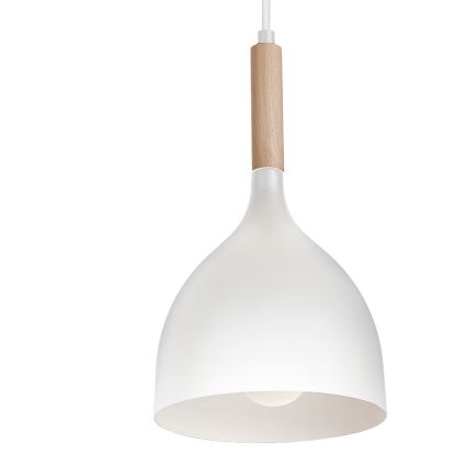 Żyrandol na lince NOAK WOOD 4xE27/15W/230V biały/buk