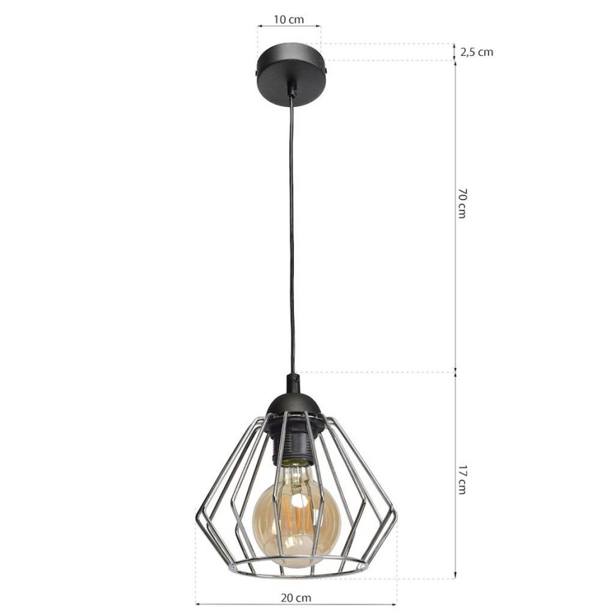 Żyrandol na lince NORMAN 1xE27/60W/230V