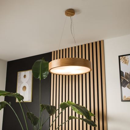 Żyrandol na lince OAK 3xE27/60W/230V dąb ø 47,5 cm