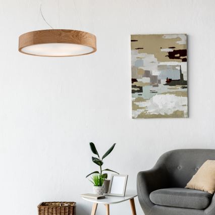 Żyrandol na lince OAK 3xE27/60W/230V dąb ø 47,5 cm