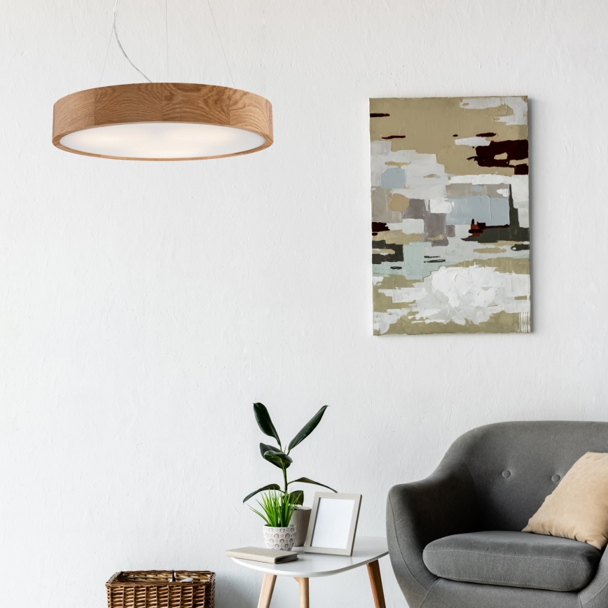 Żyrandol na lince OAK 3xE27/60W/230V dąb ø 47,5 cm