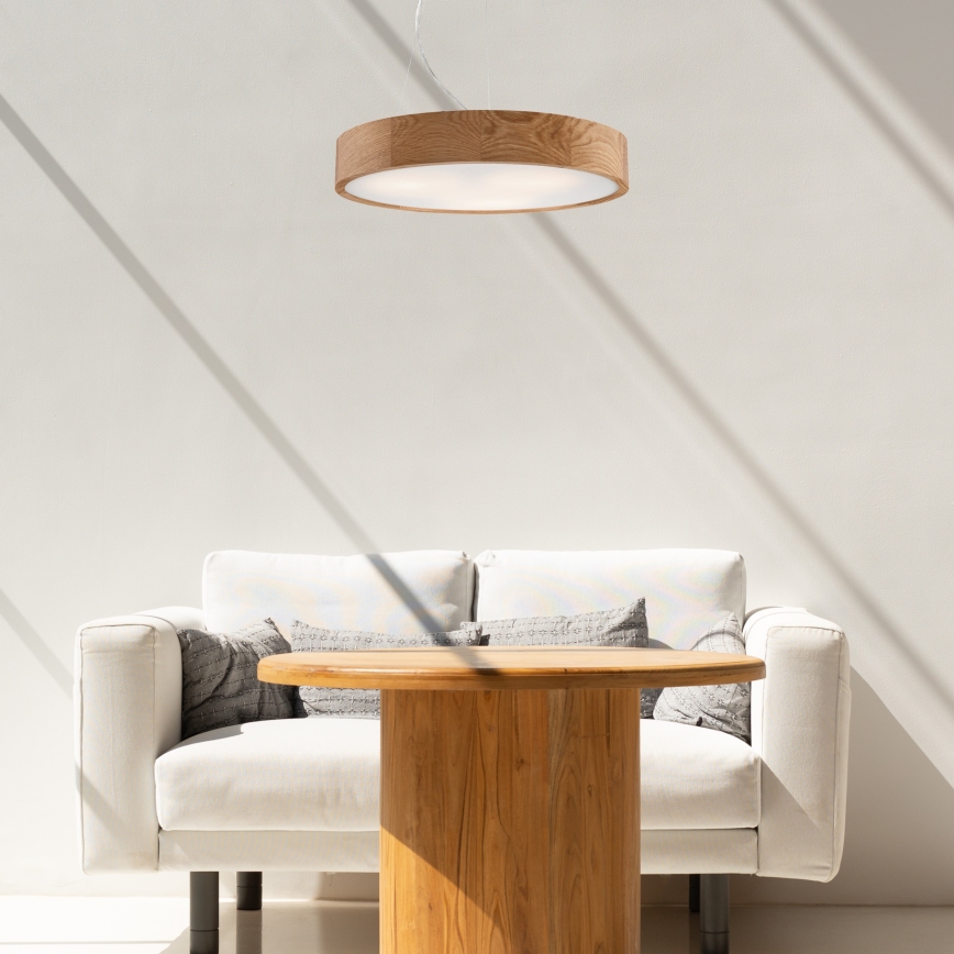 Żyrandol na lince OAK 3xE27/60W/230V dąb ø 47,5 cm