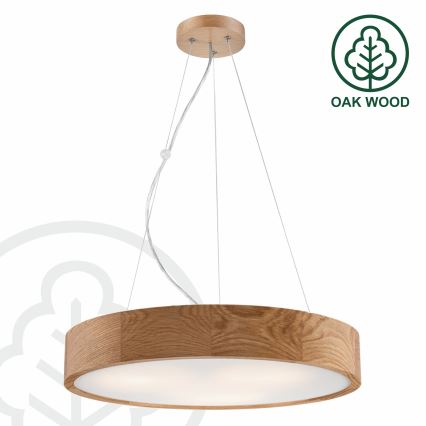 Żyrandol na lince OAK 3xE27/60W/230V dąb ø 47,5 cm