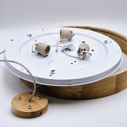 Żyrandol na lince OAK 3xE27/60W/230V dąb ø 47,5 cm