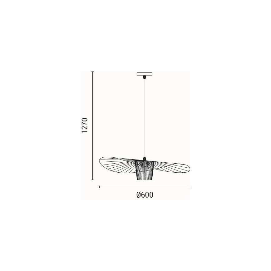 Żyrandol na lince OGGI 1xE27/40W/230V śr. 60 cm czarny