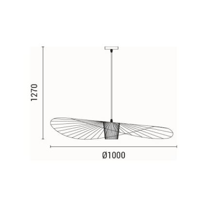Żyrandol na lince OGGI 1xE27/40W/230V śr. 100 cm czarny