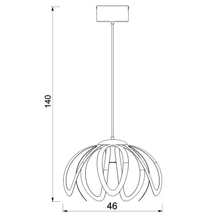 Żyrandol na lince ORCHID 1xE27/60W/230V czarny