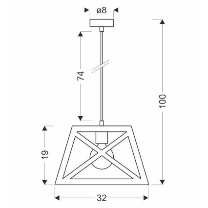 Żyrandol na lince ORIGAMI 1xE27/40W/230V