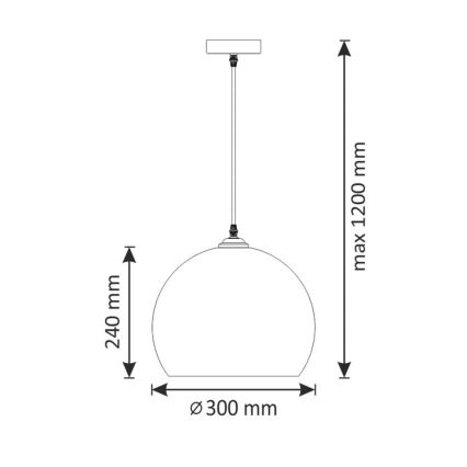 Żyrandol na lince OTIS 1xE27/20W/230V śr. 30 cm
