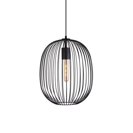 Žyrandol na lince OVELLA 1xE27/15W/230V śr. 34 cm czarny
