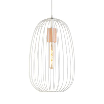 Żyrandol na lince OVELLA 1xE27/15W/230V Ø 25 cm kremowy/sosna