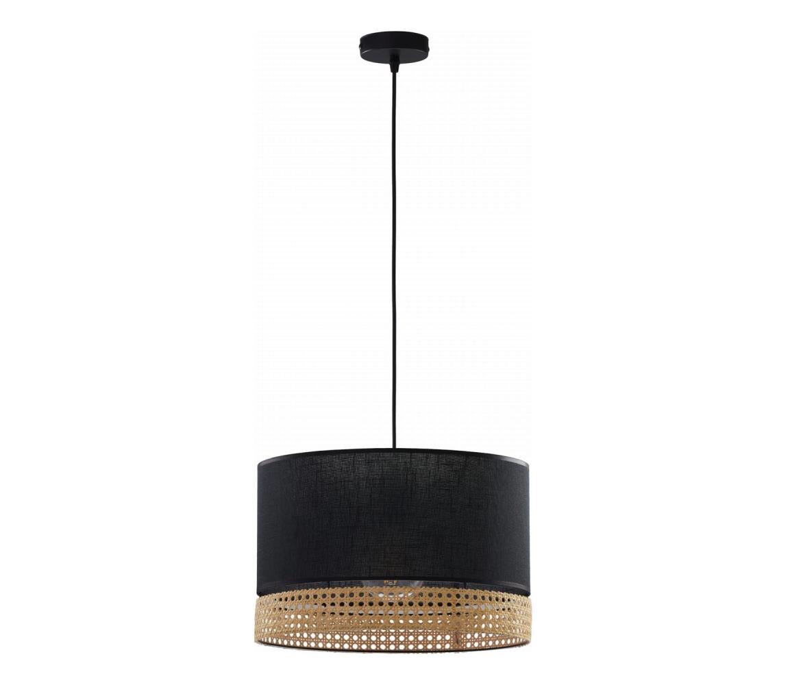 Żyrandol na lince PAGLIA 1xE27/15W/230V czarny/rattan
