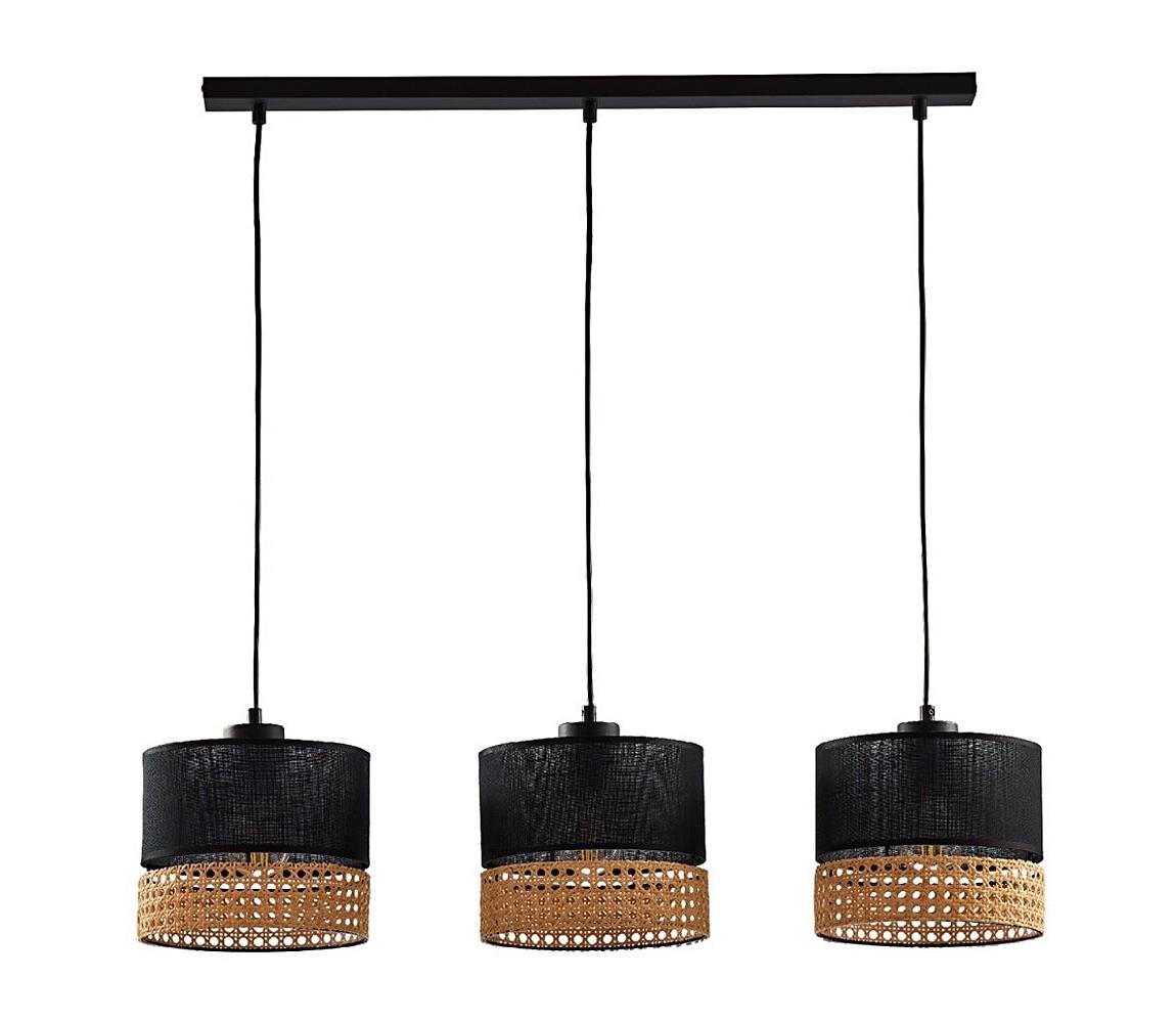 Żyrandol na lince PAGLIA 3xE27/60W/230V 60 cm rattan