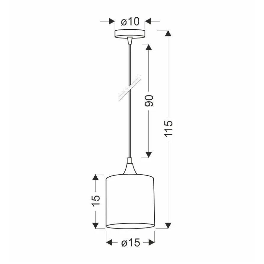 Żyrandol na lince PATTI 1xE27/60W/230V śr. 15 cm zielony