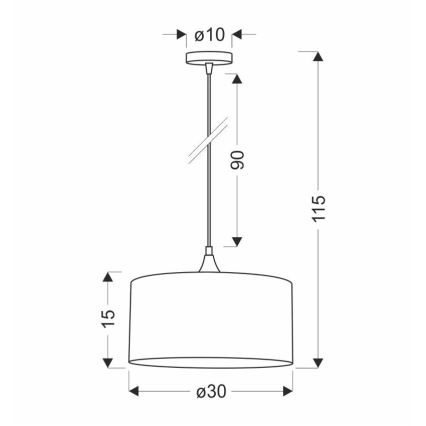 Żyrandol na lince PATTI 1xE27/60W/230V śr. 30 cm zielony