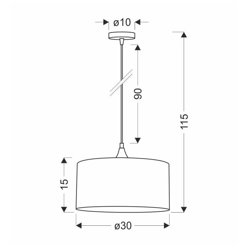 Żyrandol na lince PATTI 1xE27/60W/230V śr. 30 cm zielony