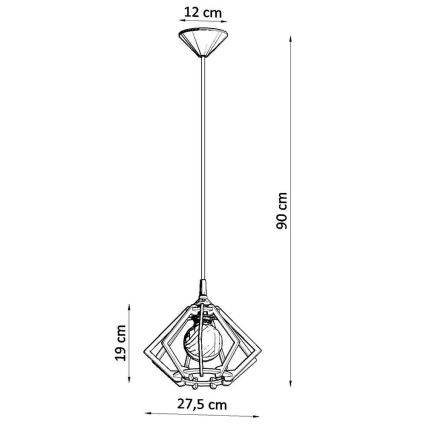 Żyrandol na lince POMPELMO 1xE27/60W/230V