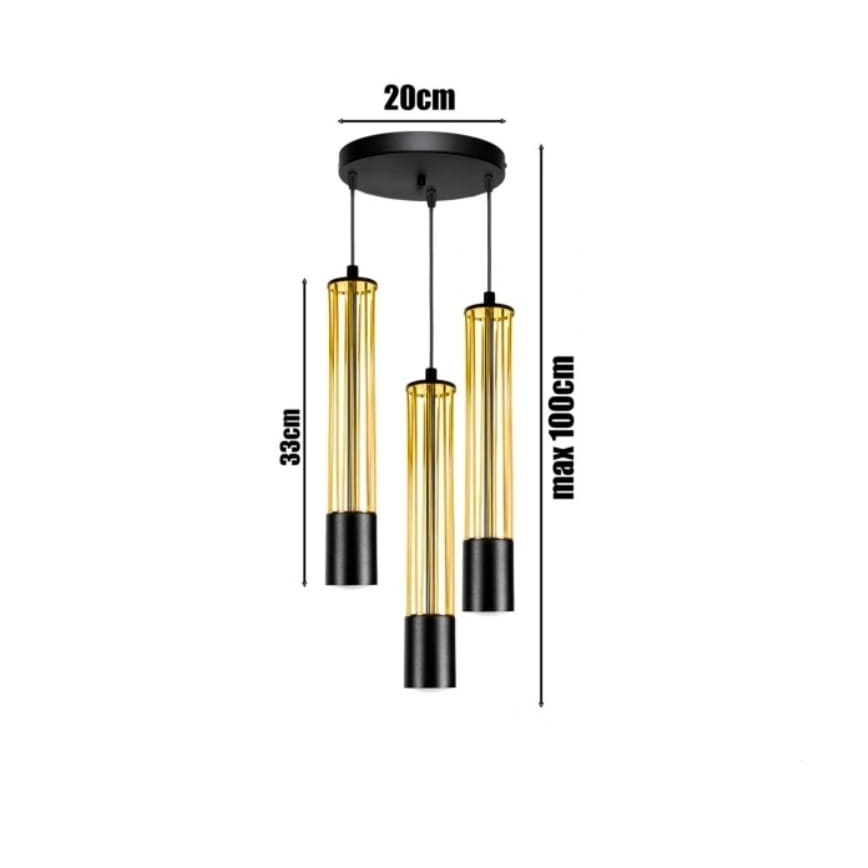 Żyrandol na lince PRESCOT 3xGU10/40W/230V złoty