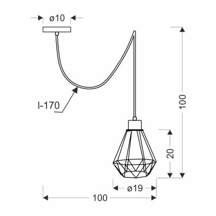 Żyrandol na lince PRIMO 1xE27/60W/230V pająk czarny/złotyŻyrandol na lince PRIMO 2xE27/60W/230V pająk czarny/złoty