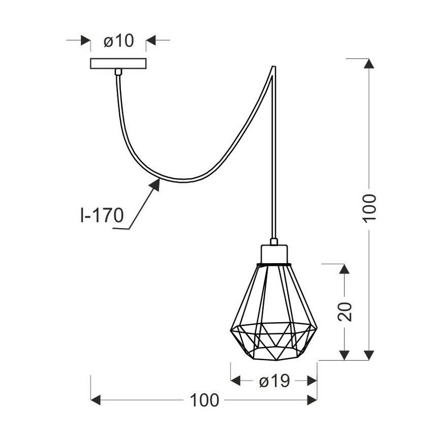 Żyrandol na lince PRIMO 1xE27/60W/230V pająk czarny/złotyŻyrandol na lince PRIMO 2xE27/60W/230V pająk czarny/złoty