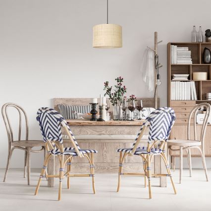 Żyrandol na lince RATTAN 1xE27/60W/230V śr. 25 cm rattan
